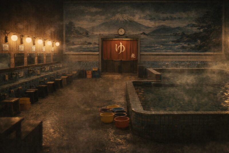 無人の昭和の銭湯